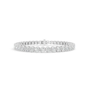 5.56 ctw Diamond Bezel 14K White Gold Tennis Bracelet